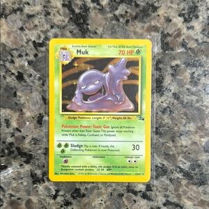 MUK HOLO RARE POKEMON CARD FOSSIL SET 13/62 FOIL COLLECTION 1995